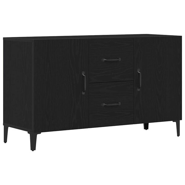 vidaXL Sideboard med skuffe Sort 100 x 36 x 60 cm Konstrueret træ