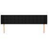 vidaXL sengegavl med kanter 183x16x78/88 cm stof sort