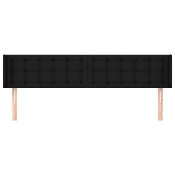 vidaXL sengegavl med kanter 183x16x78/88 cm stof sort