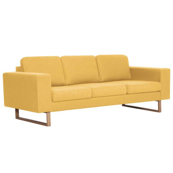 vidaXL 3-personers sofa i stof gul