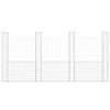 vidaXL gabionkurv med 4 stolper 380x20x200 cm U-facon jern