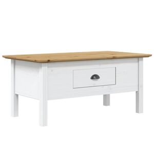 vidaXL sofabord BODO 100x55x46 cm massivt fyrretr&aelig; hvid og brun