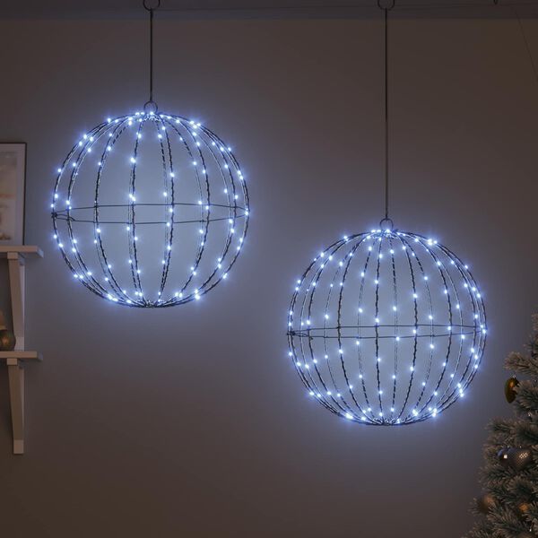 vidaXL Bold med 320 LED'er 2 pcs Kold hvid 50,5 x 50,5 x 52 cm Metal