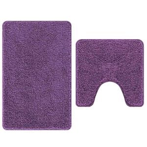 vidaXL Anti-skid badev&aelig;gs m&aring;ttes&aelig;t 2 stk. Lilla 50 x 50 cm PP