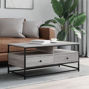 vidaXL sofabord 100x51x45 cm konstrueret tr&aelig; gr&aring; sonoma-eg