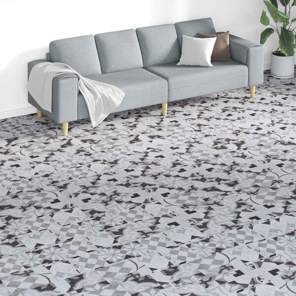 vidaXL Gulvplanker 18 pcs Gr&aring; 5,26 m&sup2; PVC