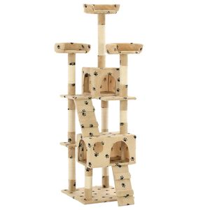 vidaXL kradsetr&aelig; til katte med sisal 170 cm poteprint beige