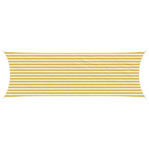 vidaXL Solsejl Gul og Hvid 2 x 6 m HDPE