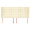 vidaXL sengegavl med kanter 163x23x118/128 cm kunstl&aelig;der cremefarvet