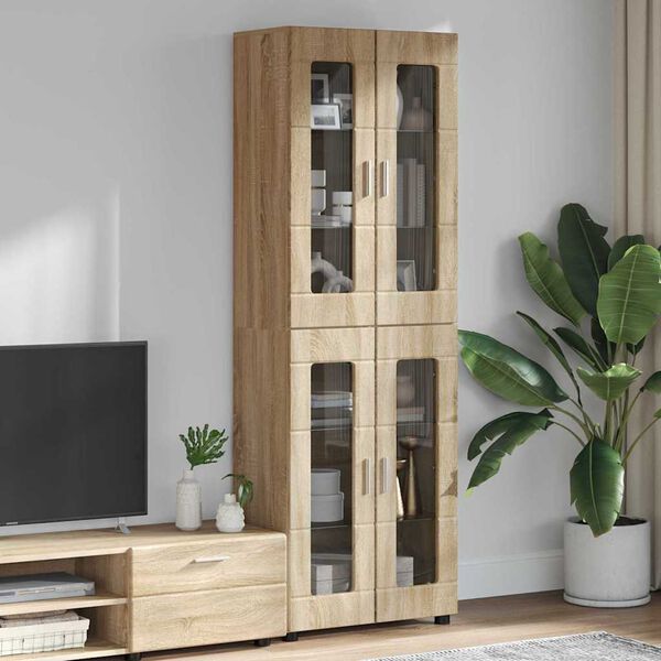 vidaXL Highboard FLORIN Sonoma eg 60 x 35 x 182 cm Konstrueret tr&aelig;