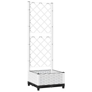 vidaXL plantekasse med espalier 40x40x121,5 cm PP hvid