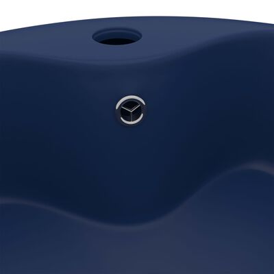vidaXL luksuriøs håndvask med overløb 36x13 cm keramik mat mørkeblå