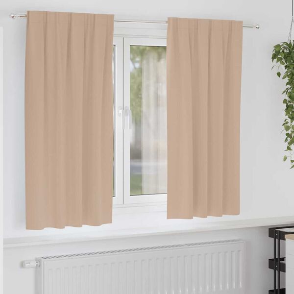 vidaXL Mørklægningsgardiner med ringe 2 pcs Gråbrun 175 x 140 cm