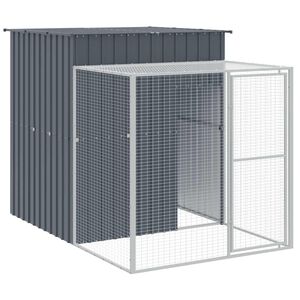 vidaXL h&oslash;nsehus med l&oslash;beg&aring;rd 165x251x181 cm galvaniseret st&aring;l antracit