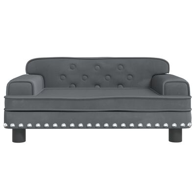 vidaXL sofa til børn 70x45x30 cm fløjl mørkegrå