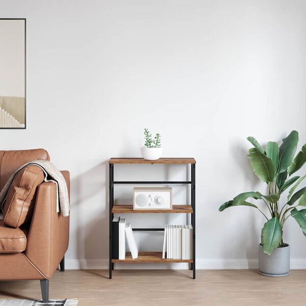 vidaXL Bogreol Gammelt tr&aelig; 60 x 29,5 x 81 cm Konstrueret tr&aelig;