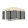 vidaXL pavillon med myggenet 4x3x2,73 m 180 g/m&sup2; cremefarvet