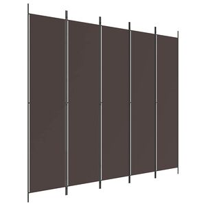 vidaXL 5-panels rumdeler 250x220 cm stof brun