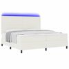 vidaXL LED Box Spring Bed Creme og hvid 200 x 200 cm Velourstof