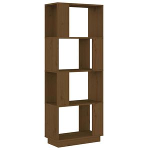 vidaXL bogreol/rumdeler 51x25x132 cm massivt fyrretr&aelig; gyldenbrun