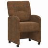 vidaXL Spisebordsstole med hjul 2 stk. Faux suede l&aelig;der Brun
