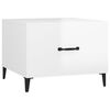 vidaXL sofabord med metalben 50x50x40 cm hvid h&oslash;jglans