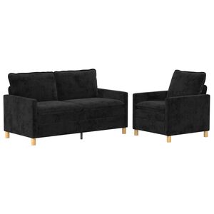 vidaXL Sofa S&aelig;t 2 stk. Sort Polyester