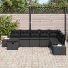vidaXL Havesofa S&aelig;t med pude 8 pcs Sort Poly rattan