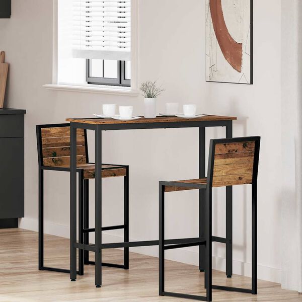 vidaXL bord Gammelt tr&aelig; 100 x 40 x 100,5 cm Ingeni&oslash;rtr&aelig; og st&aring;l