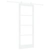 vidaXL Skyded&oslash;r ORKDAL Hvid 83 x 211 cm Massivt fyrretr&aelig; og glas