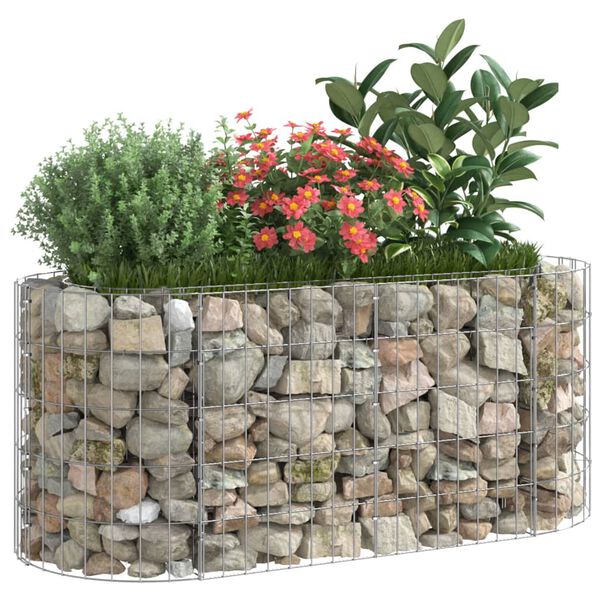 vidaXL gabion-h&oslash;jbed 120x50x50 cm galvaniseret jern