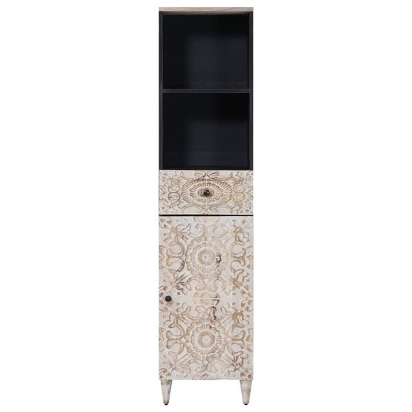 vidaXL Badev&aelig;relsesskab Hvid 38 x 33,5 x 160 cm Massivt mangotr&aelig;