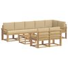 vidaXL Udend&oslash;rs sofagruppe 9 stk. 8-personers Hvid og Beige Polyester