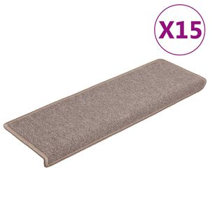 vidaXL trappem&aring;tter 15 stk. 65x21x4 cm lysebrune rektangul&aelig;re kanter