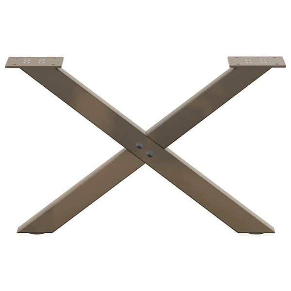 vidaXL sofabordsben X-formet 2 stk. naturst&aring;l 60x(30-31) cm st&aring;l