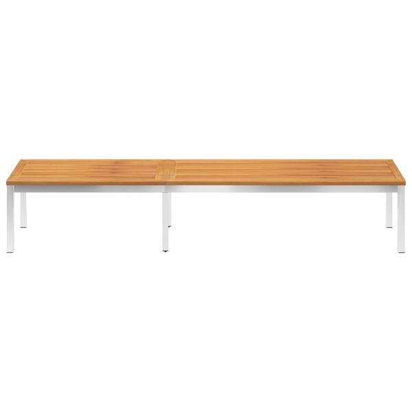 vidaXL liggestol massivt akacietr&aelig; og rustfrit st&aring;l