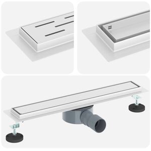 vidaXL Bruserafl&oslash;b 2-i-1 med 360&deg; Siphon S&oslash;lv 54 x 11 x 9,5 cm