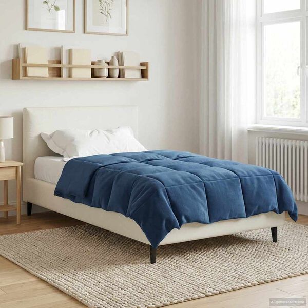 vidaXL Hel&aring;rs dyne Quilting M&oslash;rk bl&aring; 135 x 200 cm Mikrofiber