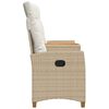 vidaXL Reclining Bench med Bord Beige og cremehvid 126 x 65 x 112 cm