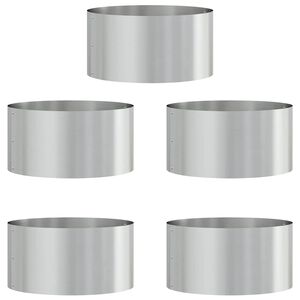 vidaXL Plante ring 5 pcs S&oslash;lv 40 x 40 x 20 cm Galvaniseret st&aring;l