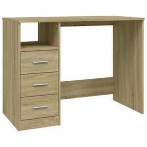 vidaXL skrivebord m. skuffer 102x50x76 cm konstrueret tr&aelig; sonoma-eg