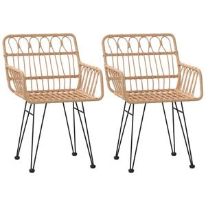 vidaXL havestole 2 stk. med arml&aelig;n 56x64x80 cm polyrattan