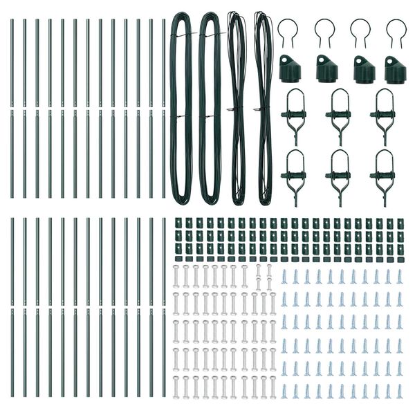 vidaXL Hegnspæl 26 pcs Grøn 3.2 x 3.2 x 170 cm Stål