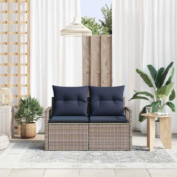 vidaXL Havem&oslash;belsofa med pude 120 x 62 x 69 cm polyrattan