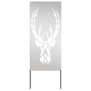 vidaXL Have privatliv skærm Dyreprint Sølv 50 x 140 cm Rustfrit stål