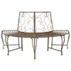 vidaXL Tr&aelig; B&aelig;nk 4-Antal s&aelig;der 160 x 80 x 89 cm St&aring;l Antik Brun