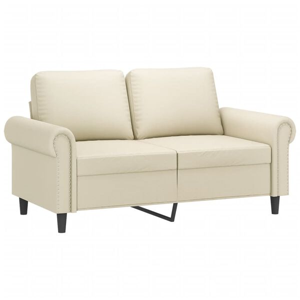 vidaXL 2-personers sofa 120 cm kunstlæder cremefarvet