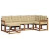 vidaXL Udend&oslash;rs sofagruppe med pude 6 pcs Naturlig og Beige