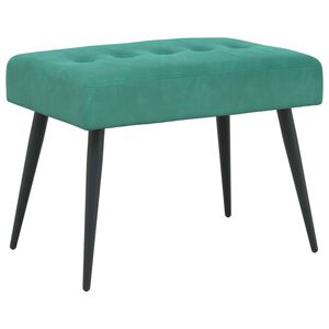 vidaXL B&aelig;nk med knap tufting Turkis 60 x 40 x 45 cm Fl&oslash;jl