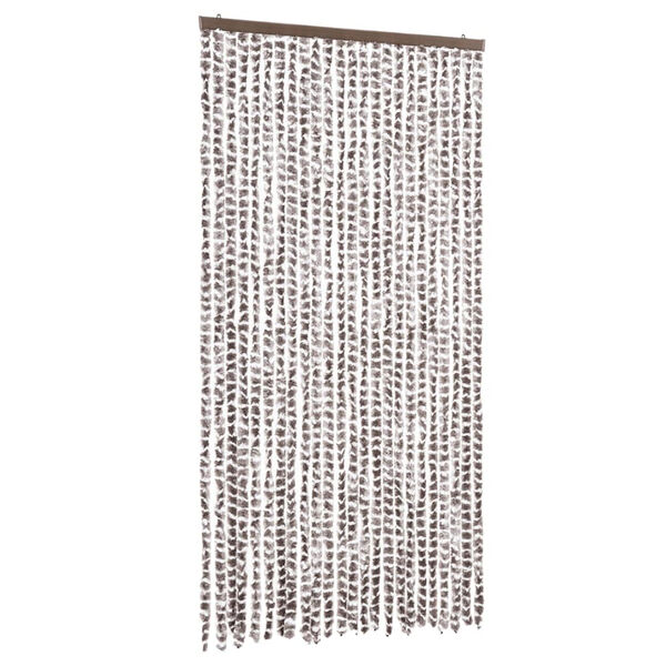 vidaXL flueforhæng 100x200 cm chenille gråbrun og hvid